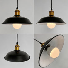 Load image into Gallery viewer, Rechargeable Battery Adjustable Cord Pendant Light Black Metal Shade Smart LED Bulbs with Remote Retro Design