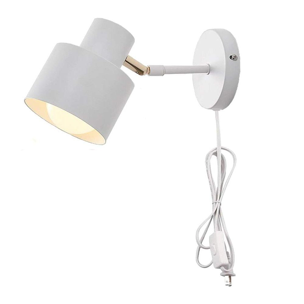 Rustic State Industrial Look Adjustable Wall Reading Task Wall Llight (White)