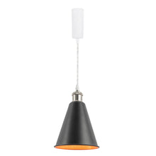 Load image into Gallery viewer, Track Pendant Lights Freely Adjustable Gold Inner Black Outer Metal Shade Bright Nickel Base Loft Hallway Lamp