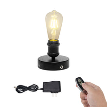 Load image into Gallery viewer, Cordless Table Lamp Chargable 3.7V LED Light Remote Retro Design Black Metal