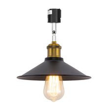 Load image into Gallery viewer, Rotating Tilt Adjusted Track Head Light Matte Brass Finish Base Black Cone Metal Shade Retro Design