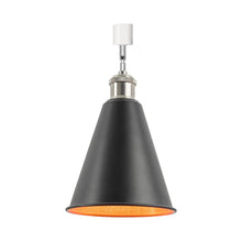 Load image into Gallery viewer, Rotatable Tilt Adjusted Track Head Light Bright Nickel Base Cone Metal Black Outer Gold Inner Shade Retro Design