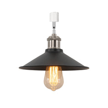 Load image into Gallery viewer, Rotating Tilt Adjusted Track Head Light Bright Nickel Base Black Cone Metal Shade Retro Design