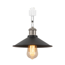 Load image into Gallery viewer, Rotating Tilt Adjusted Track Head Light Bright Nickel Base Black Cone Metal Shade Retro Design