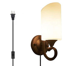 Load image into Gallery viewer, Retro Frosted Glass Plug in Wall Lamp