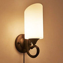 Load image into Gallery viewer, Retro Frosted Glass Plug in Wall Lamp