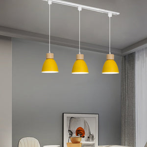 Track Pendant Lights Macaron Aluminum Yellow Shade