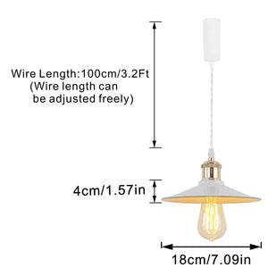 Track Pendant Lights Freely Adjustable White Metal Shade French Gold Base Loft Hallway Lamp
