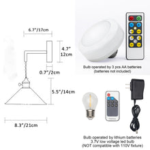 Load image into Gallery viewer, Battery Operated Cordless Modern White Wall Sconce Dimmable LED Remote Control