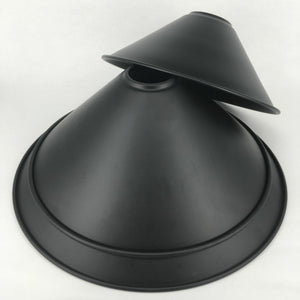 4-Pack 11.8" Iron Cone Lampshade Industrial Vintage Black Color