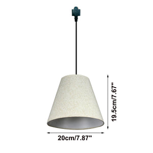 Woven Burlap Round Shade Track Pendant Light