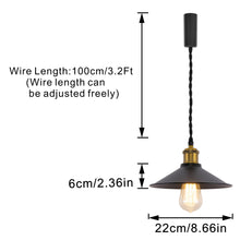 Load image into Gallery viewer, Track Pendant Lights Freely Adjustable Black Metal Shade Matt Brass Finish Base Loft Kitchen Sink Lamp