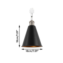 Load image into Gallery viewer, Rotatable Tilt Adjusted Track Head Light Matte Nickel Base Cone Metal Black Outer Gold Inner Shade Retro Design