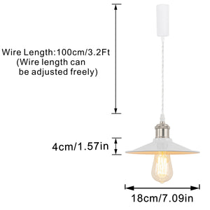 Track Pendant Lights Freely Adjustable White Metal Shade Matt Nickel Base Loft Hallway Lamp