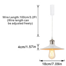 Load image into Gallery viewer, Track Pendant Lights Freely Adjustable White Metal Shade Bright Nickel Base Loft Hallway Lamp