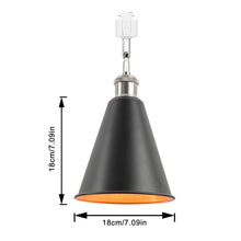 Load image into Gallery viewer, Rotatable Tilt Adjusted Track Head Light Bright Nickel Base Cone Metal Black Outer Gold Inner Shade Retro Design