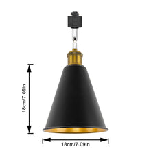Load image into Gallery viewer, Rotatable Tilt Adjusted Track Head Light Matte Brass Finish Base Cone Metal Black Outer Gold Inner Shade Retro Design