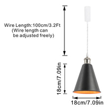 Load image into Gallery viewer, Track Pendant Lights Freely Adjustable Gold Inner Black Outer Metal Shade Bright Nickel Base Loft Hallway Lamp