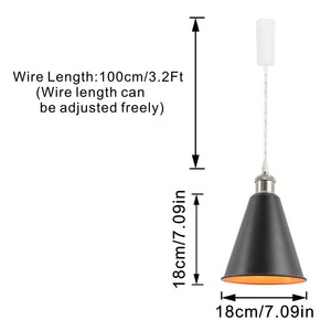 Track Pendant Lights Freely Adjustable Gold Inner Black Outer Metal Shade Bright Nickel Base Loft Hallway Lamp