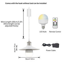 Load image into Gallery viewer, Rechargeable Battery Pendant Light Bright Nickel Base White Metal Shade Smart LED Bulbs With Remote