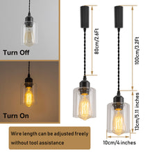 Load image into Gallery viewer, Track Pendant Lights Without Tool Freely Adjustable Cord Clear Glass Shade