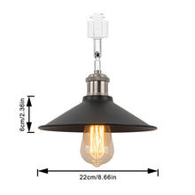Load image into Gallery viewer, Rotating Tilt Adjusted Track Head Light Bright Nickel Base Black Cone Metal Shade Retro Design