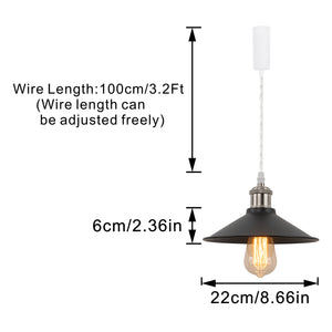 Track Pendant Lights Freely Adjustable Black Metal Shade Bright Nickel Base Loft Kitchen Sink Lamp