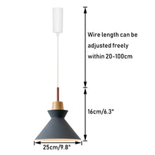 Load image into Gallery viewer, Track Pendant Lights Freely Adjustable Grey Metal Cone Shade Loft Hallway Lamp