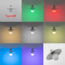 Load image into Gallery viewer, Rechargeable Battery Pendant Light Matte Nickel Base White Metal Shade Smart LED Bulbs With Remote