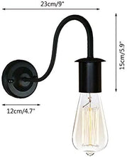 Load image into Gallery viewer, Minimalist Industrial Loft Style Black Gooseneck Plug-in Wall Sconce