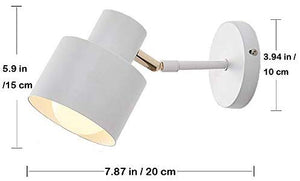 Rustic State Industrial Look Adjustable Wall Reading Task Wall Llight (White)