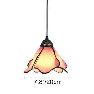 Track Pendant Lights Mediterranean Style Pink Flower Shade