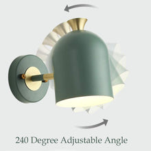 Load image into Gallery viewer, Plug-in Mid Century Modern Wall Lamp  Green/Steel Blue/Yellow 1pc
