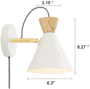 Plug in Nordic Feel White Wall Sconce