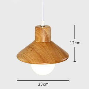 Track Light Pendant Wooden Cone Shade Fixture