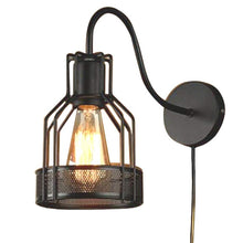 Load image into Gallery viewer, Plug in Vintage Edison Cage Wall Sconce