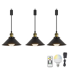 Load image into Gallery viewer, Rechargeable Battery Pendant Light Metal Shade Smart LED Bulbs with Remote