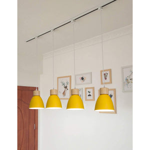 Track Pendant Lights Macaron Aluminum Yellow Shade