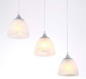Track Pendant Lighting with Frosted White Finish Glass Shade