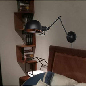 Plug-in Industrial Swing Arm Wall Sconce Lamp