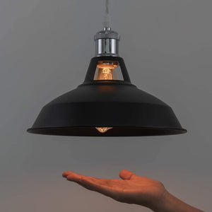 4-Pack 10.6" Vintage Metal Bulb Guard Black E26 Socket Circular Light Shade