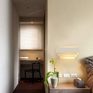 Wireless  Modern Square USB Rechargeable LED Wall Sconce Light Not Hardwired