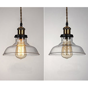 Track Pendants Light 7.87" Glass Lampshade Vintage Industrial Pendant Light