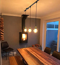 Load image into Gallery viewer, Industrial Factory Retro Mini E26 Base H-Type 3 Wire Pearl Black Track Pendant Light