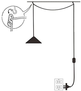 Rattan Hollow Lampshade Retro Bird's Nest Shade Plug-in Pendant Lamp