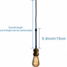 Load image into Gallery viewer, Track Light Pendant Scoket with Black Drop Iron Pipe 3pcs