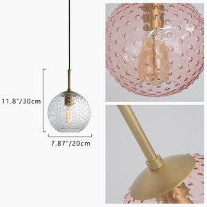 Plug-in Swag Pendant Globe Transparent Glass Shade Dimmable Hanging Light