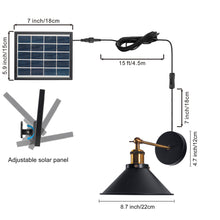 Load image into Gallery viewer, Solar Power Wall Sconces Vintage Retro with 3.5V LED Light Bulb Button Switch