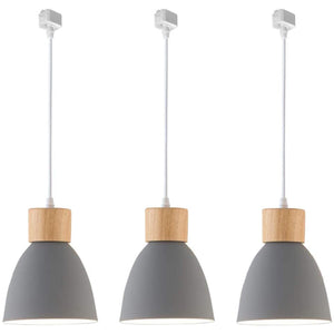 Track Pendant Lights Macaron Aluminum Grey Shade