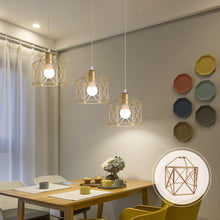 Load image into Gallery viewer, Track Light Pendants Iron Square Cage Golden/White 1pc